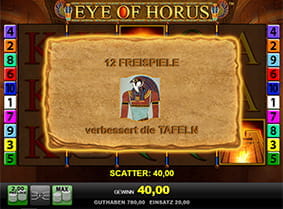 Free Spins on the Eye of Horus Online Slot